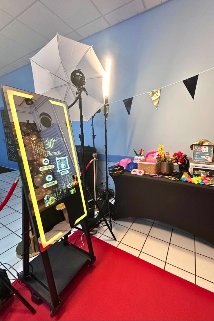 Écran interactif du photobooth miroir