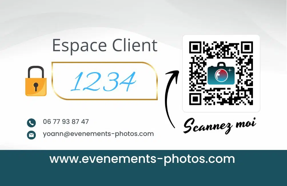 Carte d'accès à votre galerie photo – Événements Photos